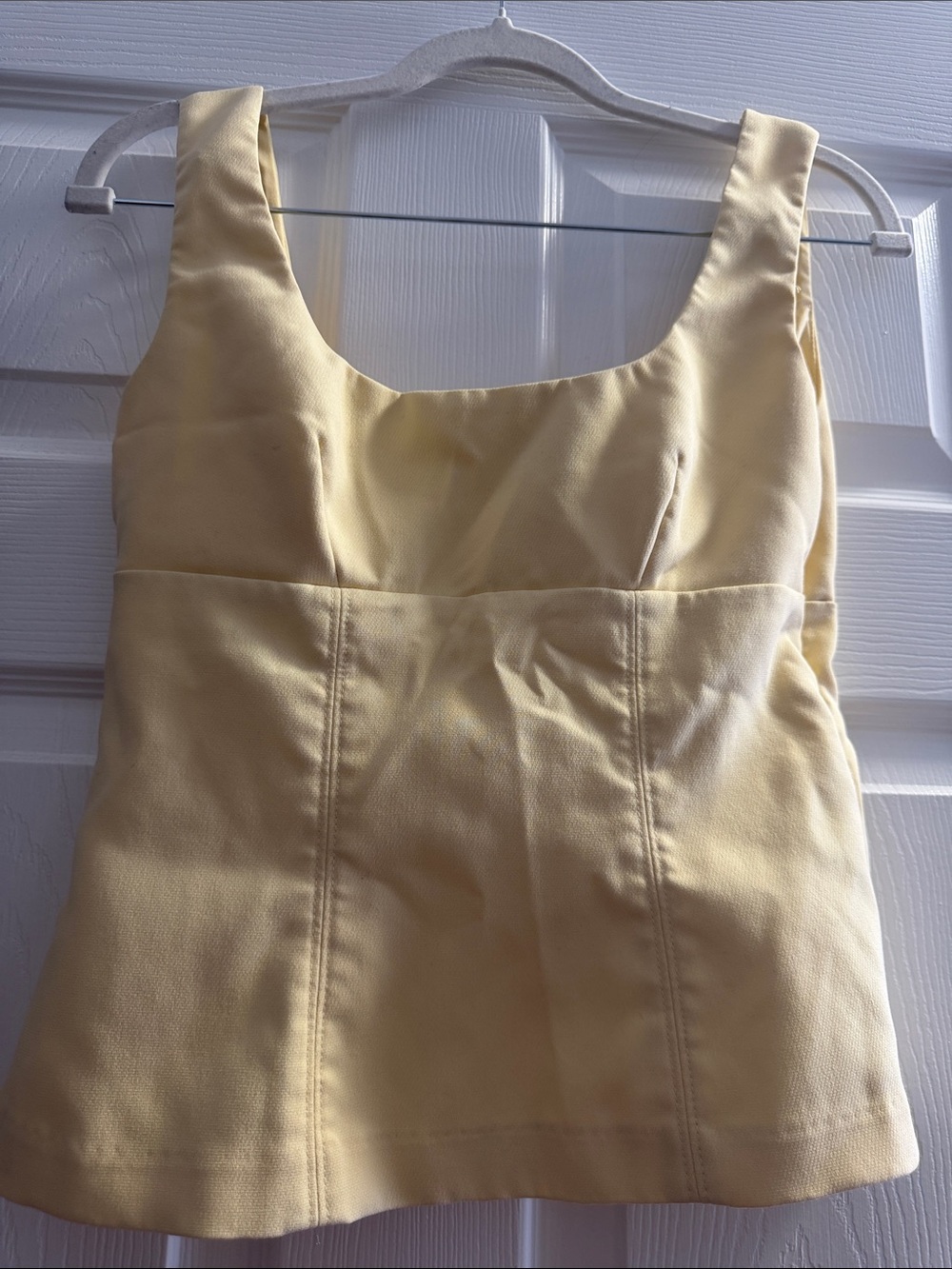 H&M Pale Yellow Square Neck One-Piece Bodysuit